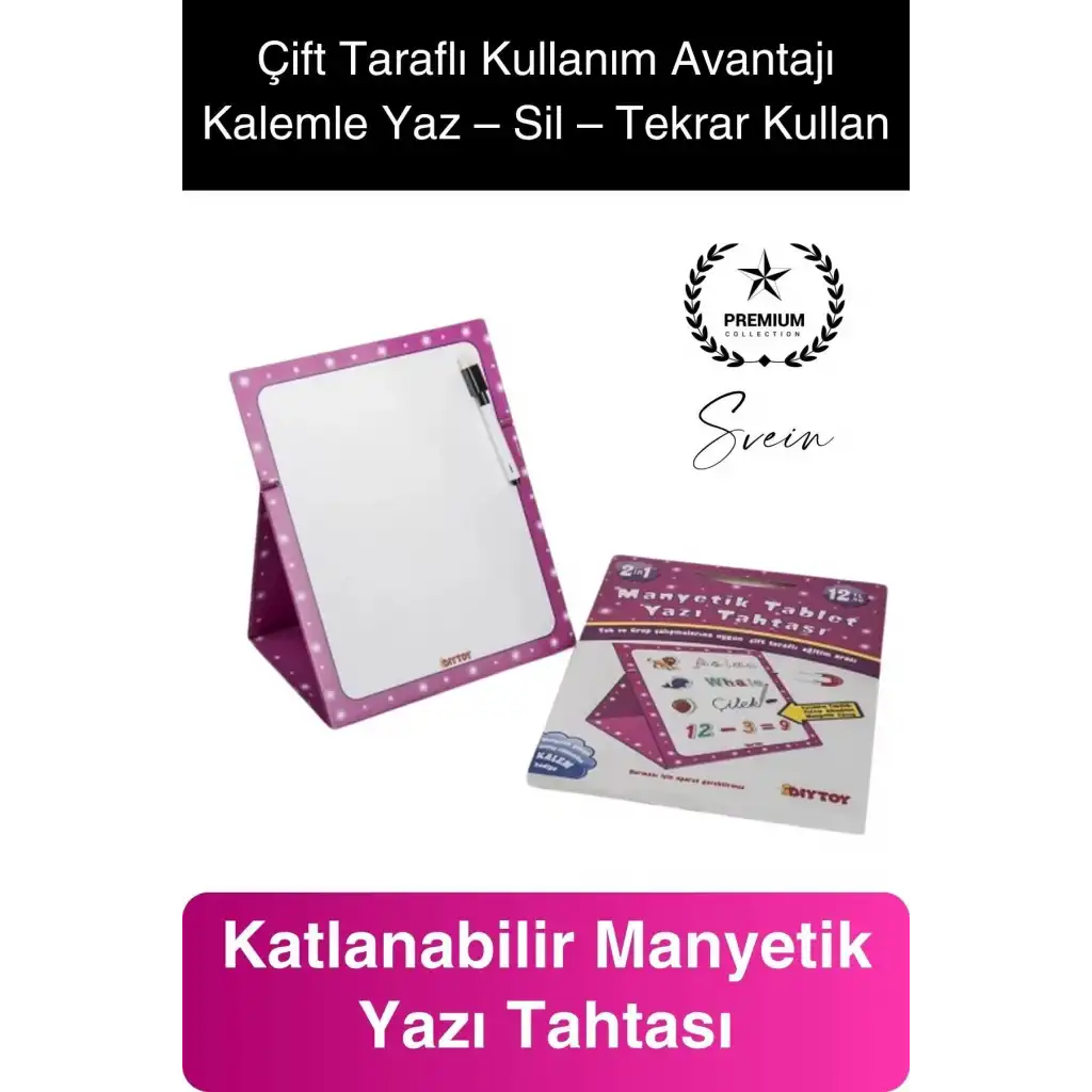 Manyetik Tablet Yazı Tahtası Kalemli Yazılıp Silinebilen Çocuk Resim Kolayca Katlanır Eğitim Aracı