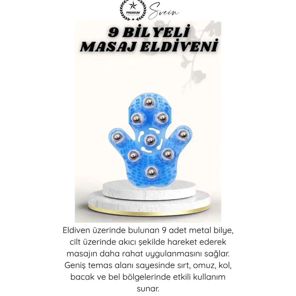 #Masaj 9 Bilyeli Masaj Eldiveni Giyilebilir Plastik Vücut Masaj Aleti Selülit Masajı Kan Dolaşımı Destekleyici Sıkılaştırıcı Ergonomik El Tipi Masaj Aparatı