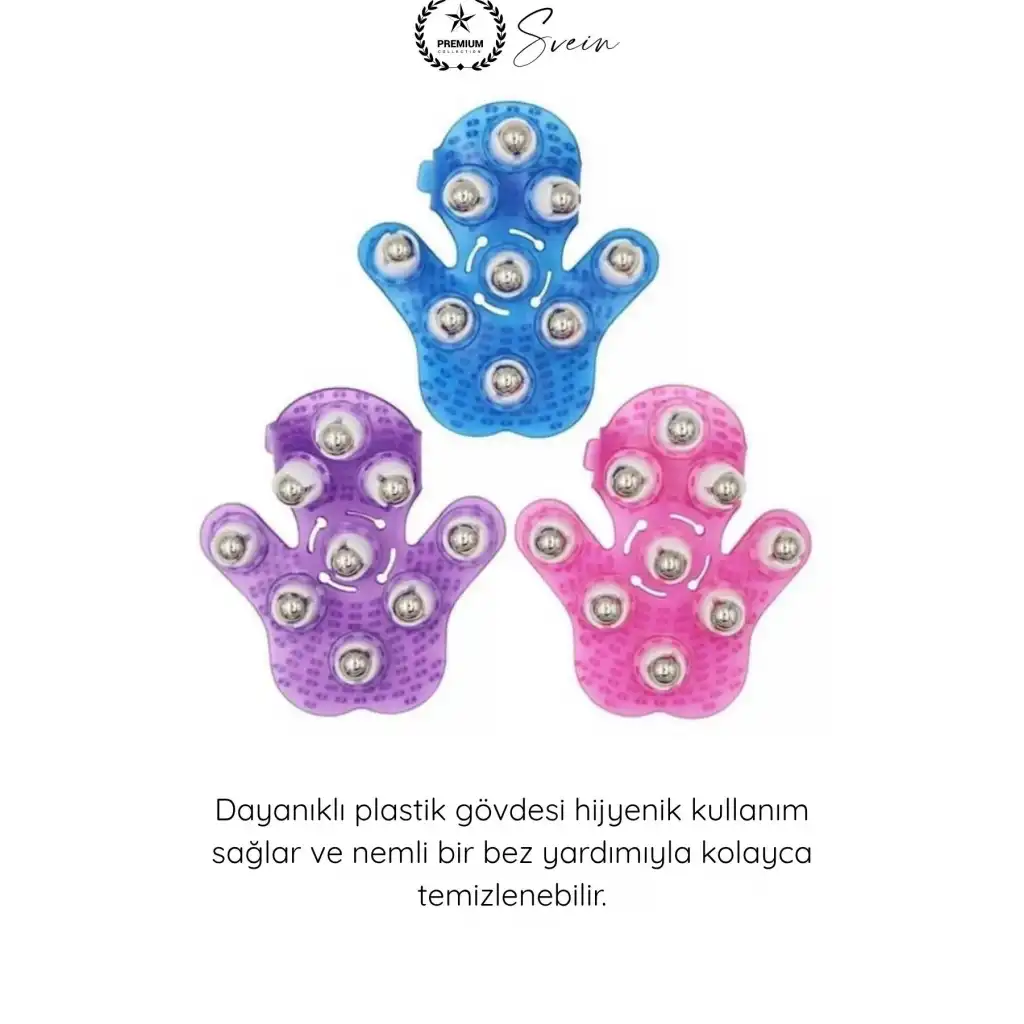 #Masaj 9 Bilyeli Masaj Eldiveni Giyilebilir Plastik Vücut Masaj Aleti Selülit Masajı Kan Dolaşımı Destekleyici Sıkılaştırıcı Ergonomik El Tipi Masaj Aparatı