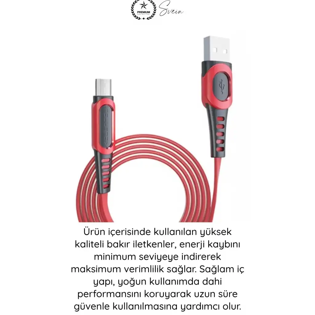 #MicroUSB Süper Hızlı DC01 Micro USB Şarj Kablosu 1M 2.4A Hızlı Veri Aktarım Android Telefon Tablet Powerbank Uyumlu Dayanıklı Bakır İletken Kırmızı Senkronizasyon Enerji Bağlantı Aksesuarı