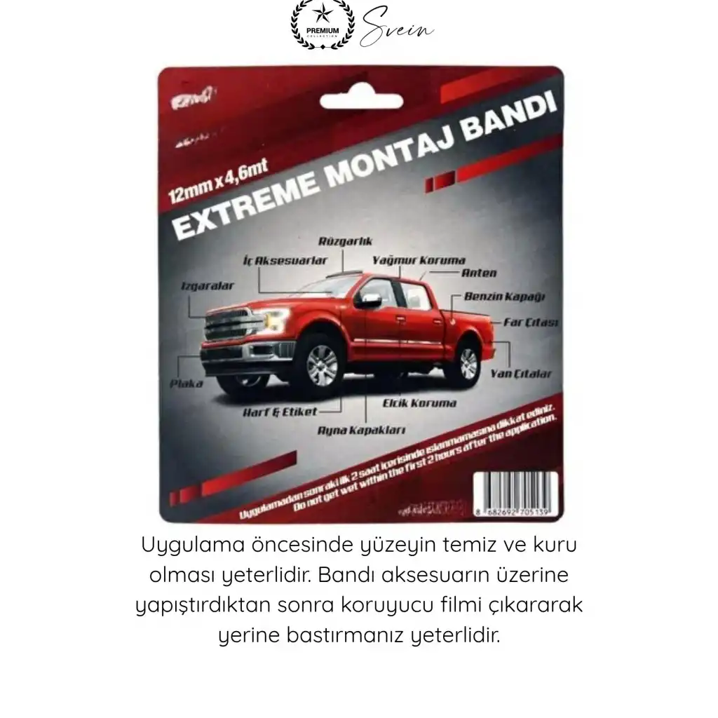#MontajBandı 3M Araç Aksesuar Spoiler Çıta Montaj Bandı Çok Güçlü Çift Taraflı Oto Yapıştırma Bandı Hava Şartlarına Dayanıklı Su Geçirmez Krom Nikelaj Anten Ayna Kapak Far Izgara Sabitleme 4,6 Metre