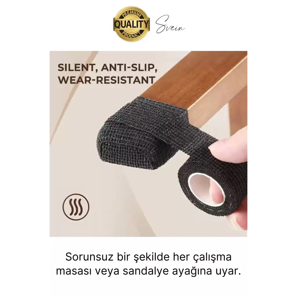 Özel Üretim 4,5 mt Zemin Koruyucu Ses Önleyici Keçe Bant Mobilya Eşya Ayağı Çizilmelere Karşı Koruma