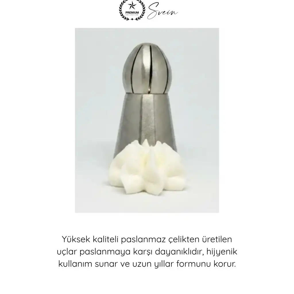#PastaSüsleme Pasta Süsleme 5li Profesyonel Büyük Boy Paslanmaz Çelik Krema Sıkma Fırfır Duy Uçları Cupcake Pasta Dekorasyon Rus Duyu Şanti Krema Çiçek Desen Süsleme Seti