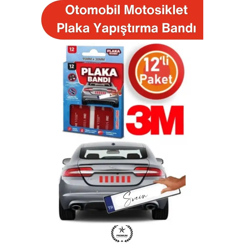 #PlakaBandı Otomobil Motosiklet Plaka Yapıştırma Bandı 3M VHB Çift Taraflı Çok Güçlü Suya Dayanıklı 12 Adet Gri 95x30 mm Araç Plaka Montaj Sabitleme Oto Aksesuar Yapışkan Ped