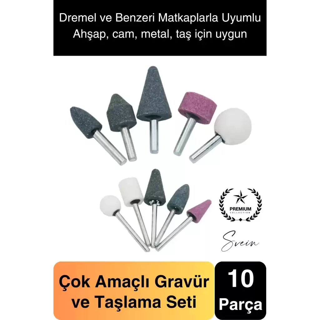 Premium 10 Parça Hobi Gravür Taşlama Ucu Mini Metal Ahşap Oyma Seti Parlatma Zımparalama Fırçalama
