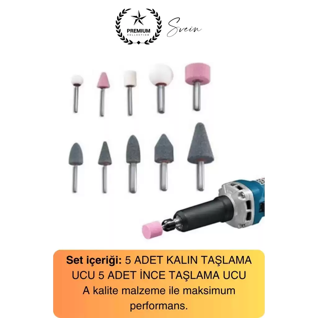 Premium 10 Parça Hobi Gravür Taşlama Ucu Mini Metal Ahşap Oyma Seti Parlatma Zımparalama Fırçalama