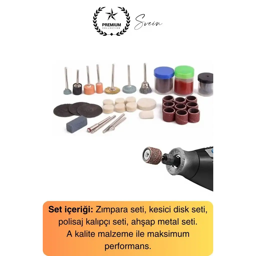Premium 105 Parça Hobi Gravür Taşlama Ucu Mini Metal Ahşap Oyma Seti Parlatma Zımparalama Fırçalama