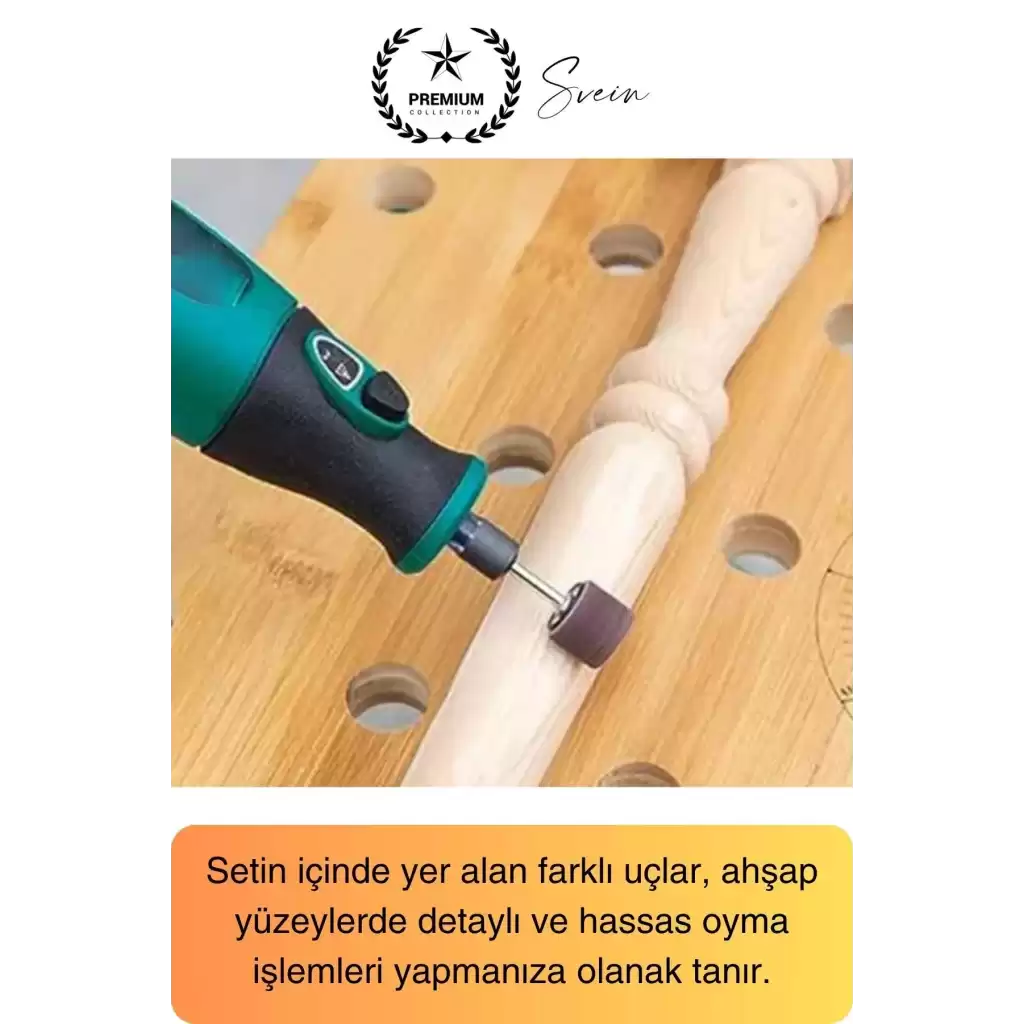 Premium 105 Parça Hobi Gravür Taşlama Ucu Mini Metal Ahşap Oyma Seti Parlatma Zımparalama Fırçalama