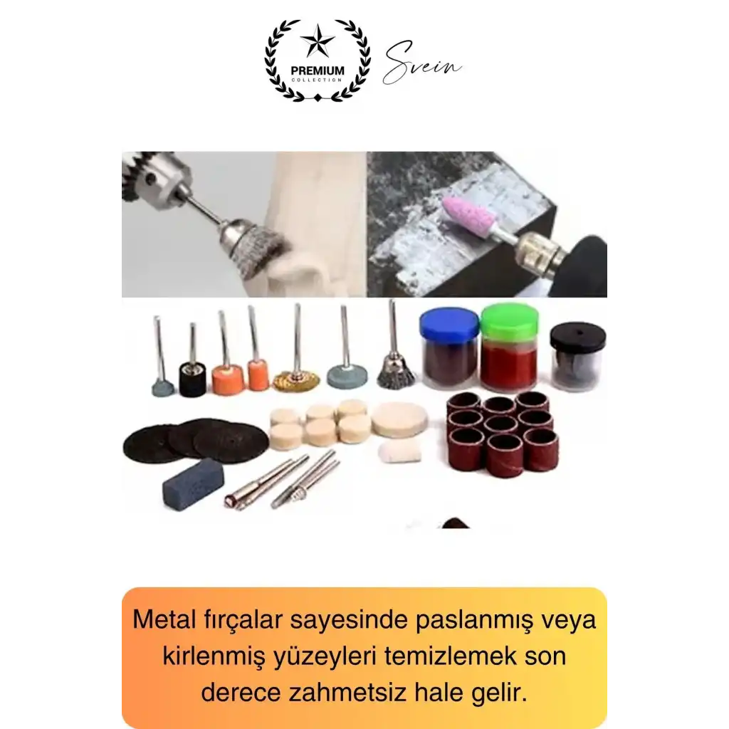 Premium 105 Parça Hobi Gravür Taşlama Ucu Mini Metal Ahşap Oyma Seti Parlatma Zımparalama Fırçalama