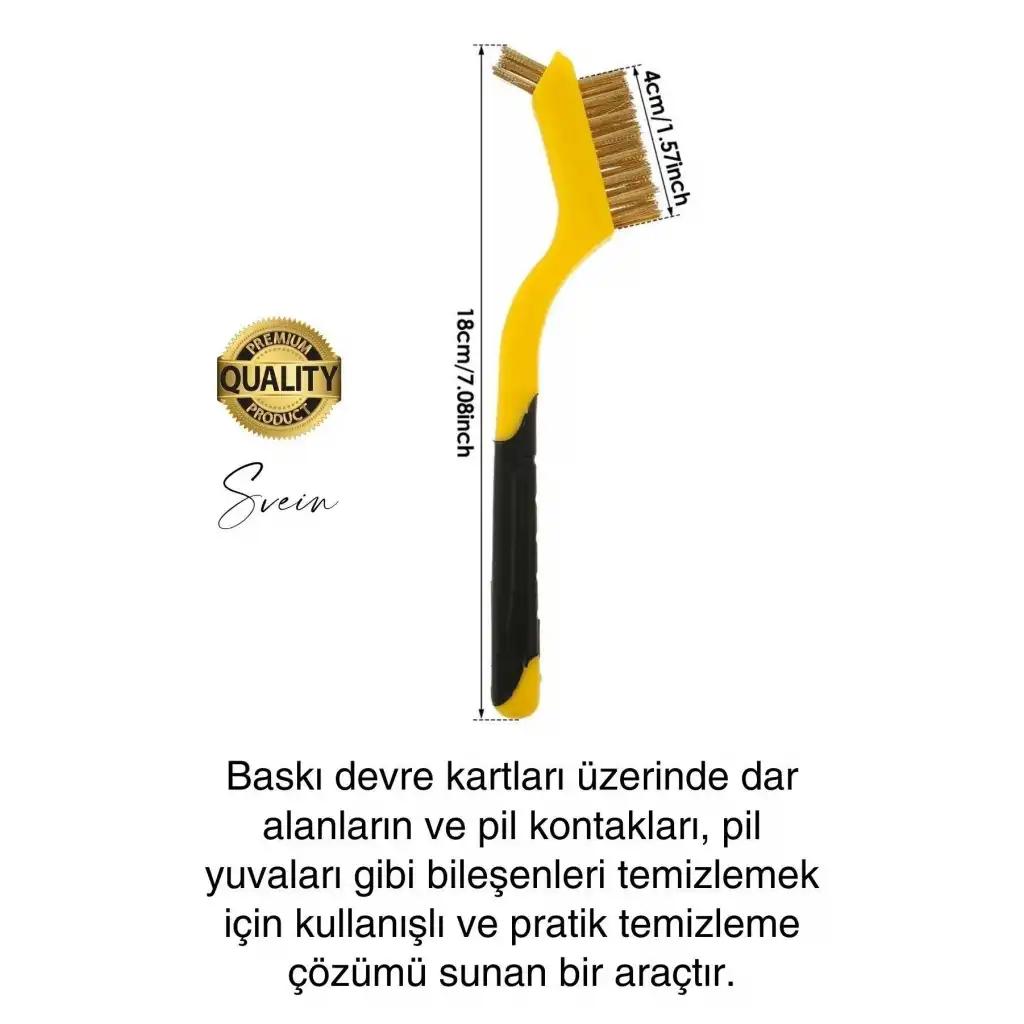 Premium 3lü Mini Tel Fırça Seti Detay Temizlik Pas Kir Sökücü Devre Kartı Fan 3D Printer Mekanik