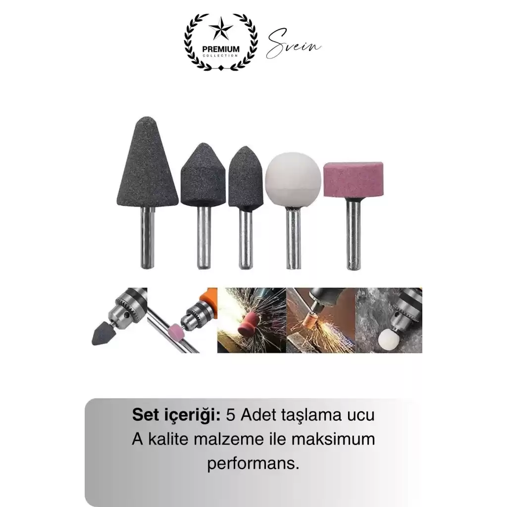 Premium 5 Parça Hobi Gravür Taşlama Ucu Mini Metal Ahşap Oyma Seti Parlatma Zımparalama Fırçalama