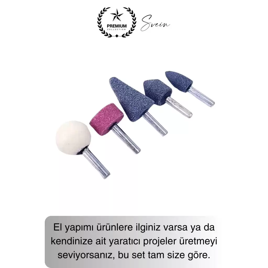 Premium 5 Parça Hobi Gravür Taşlama Ucu Mini Metal Ahşap Oyma Seti Parlatma Zımparalama Fırçalama