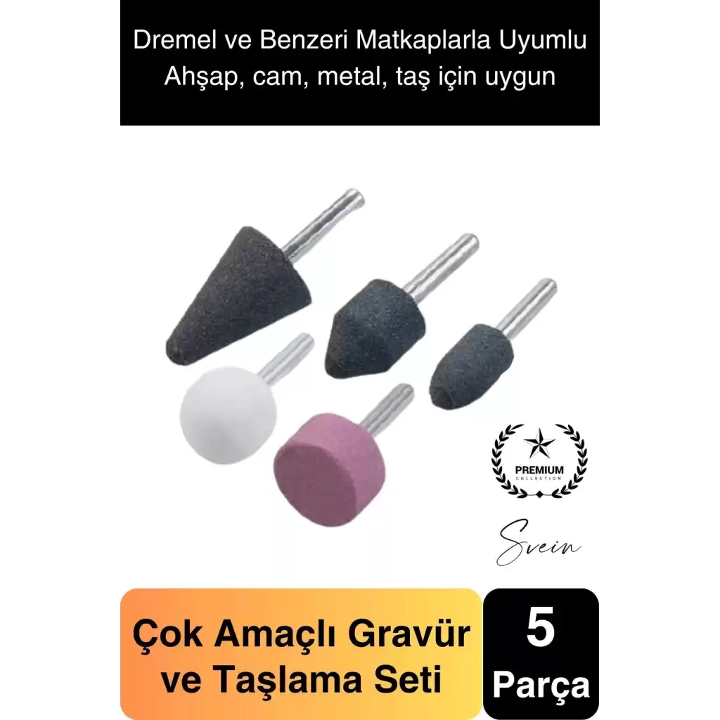 Premium 5 Parça Hobi Gravür Taşlama Ucu Mini Metal Ahşap Oyma Seti Parlatma Zımparalama Fırçalama