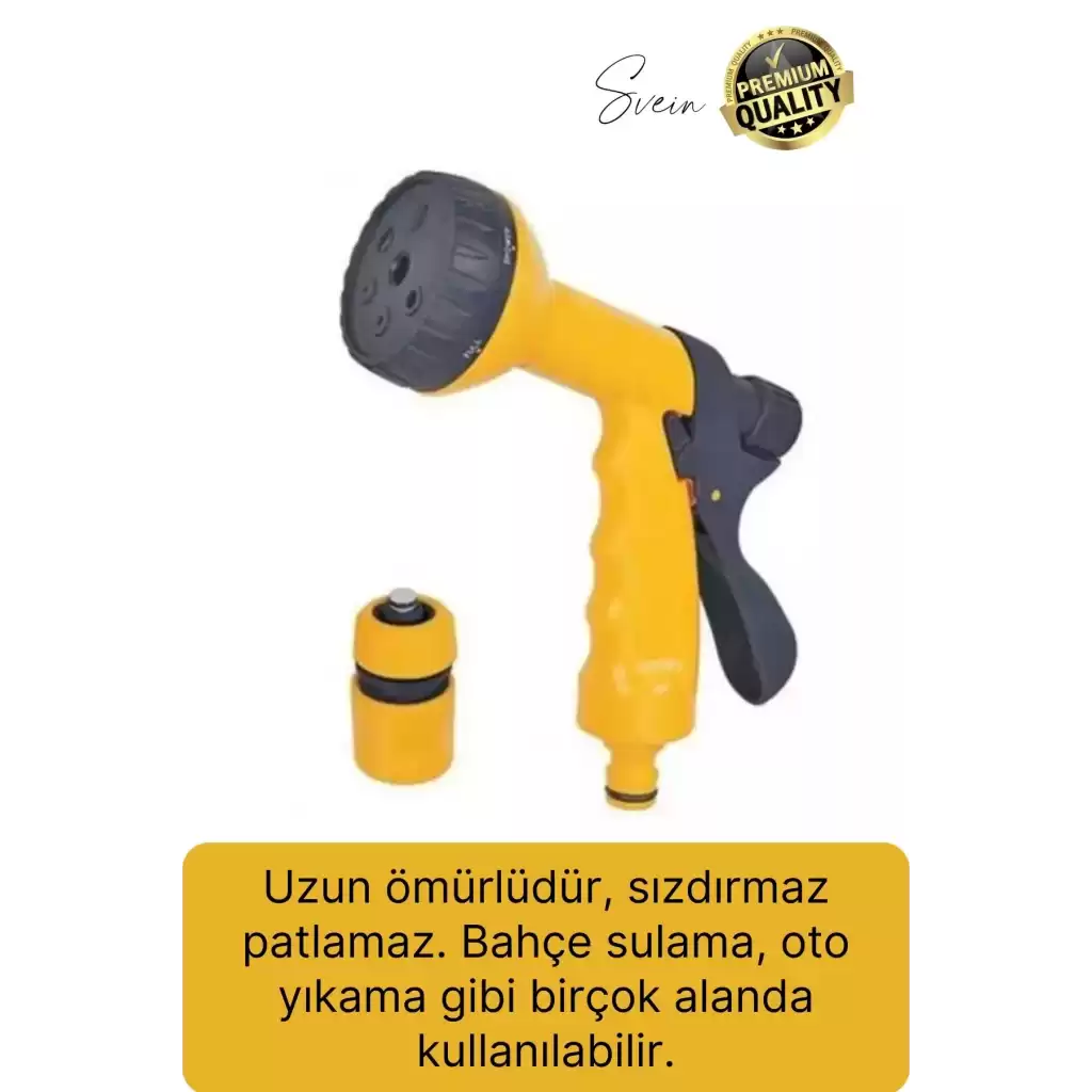 Premium 7 Fonksiyonlu Yüksek Basınçlı Sulama Tabancası Bahçe Araba Yıkama Yağmurlama Su Fıskiye
