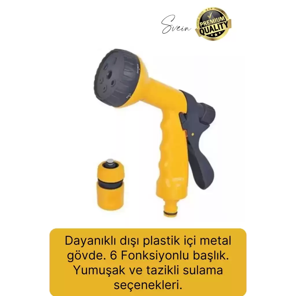 Premium 7 Fonksiyonlu Yüksek Basınçlı Sulama Tabancası Bahçe Araba Yıkama Yağmurlama Su Fıskiye