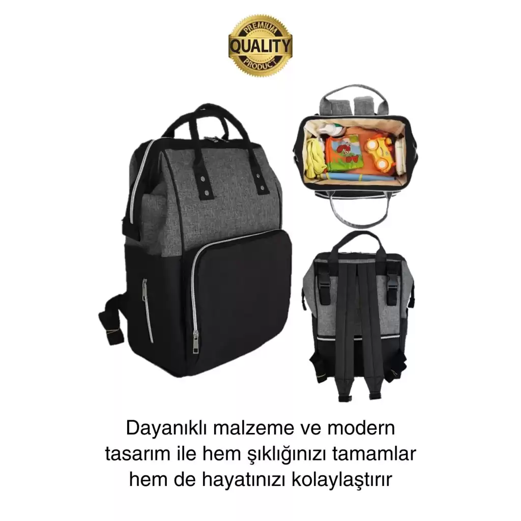 Premium Yeni Sezon Anne Bebek Sırt Çantası Çok Gözlü Termal Biberon Hazneli Askılı Büyük Geniş Rahat