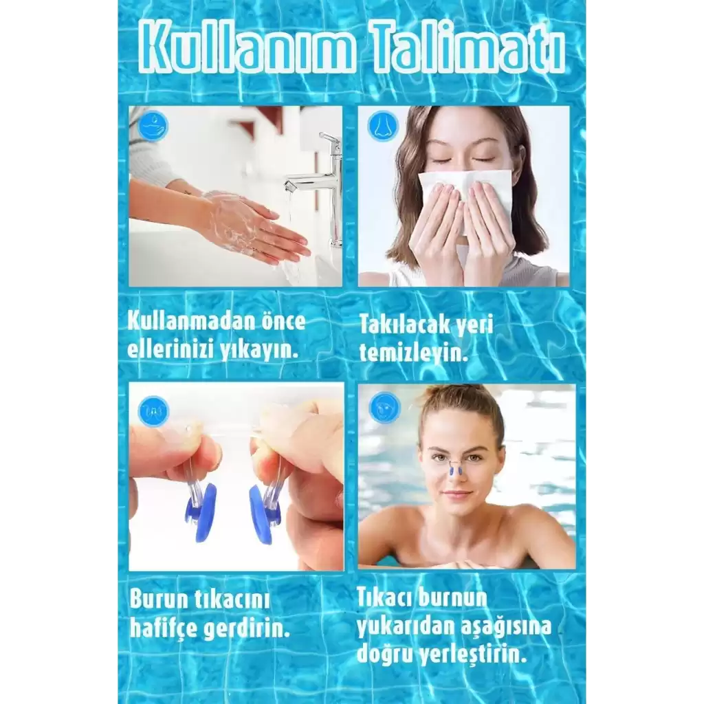 Profesyonel Elastik Silikon Kutulu Yüzme Dalış Uyku için Su Geçirmez Kulak ve Burun Klipsi Tıkacı