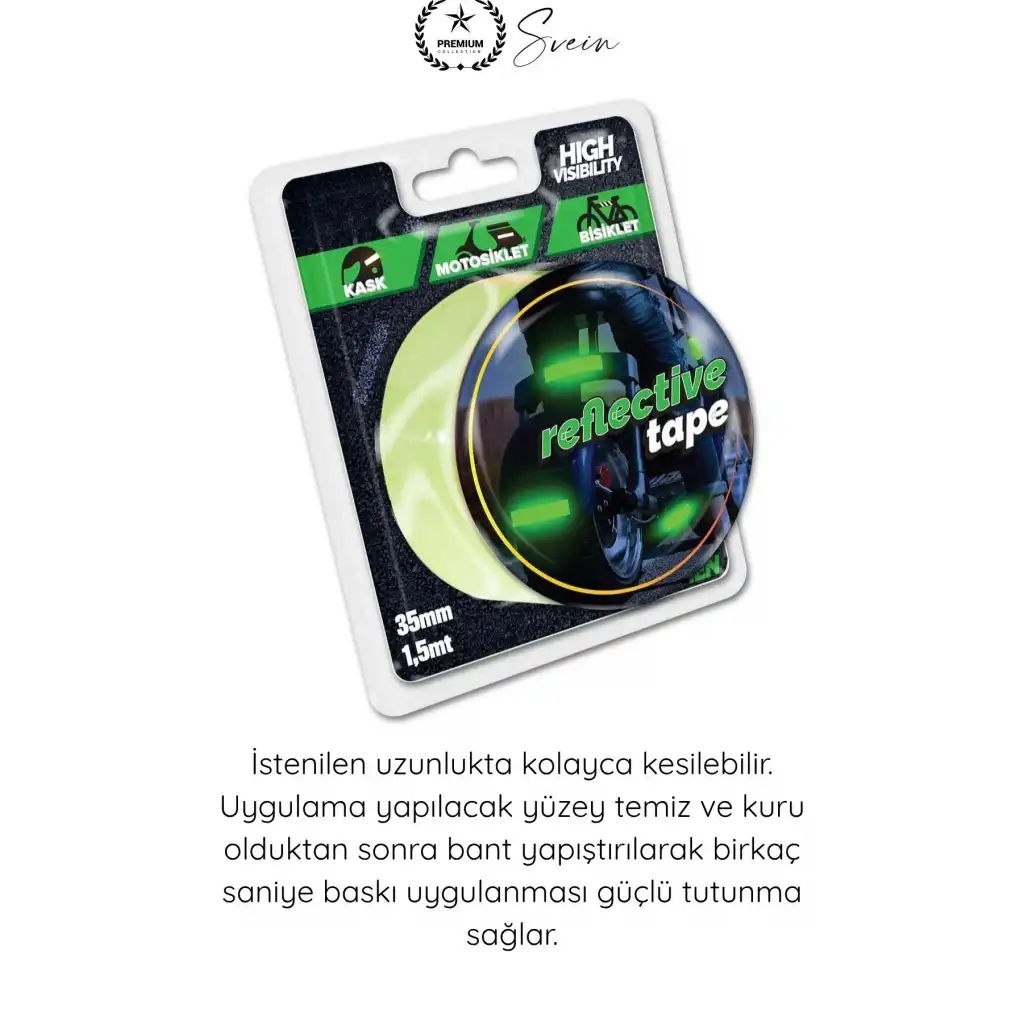 #Reflektör Karanlıkta Parlayan Fosforlu Reflektif Şerit Bant 35mm 1,5 Metre Motosiklet Bisiklet Otomobil Güvenlik Uyarı Etiketi Gece Görünürlük Dekorasyon Yapışkanlı Aksesuar Yol Koruma
