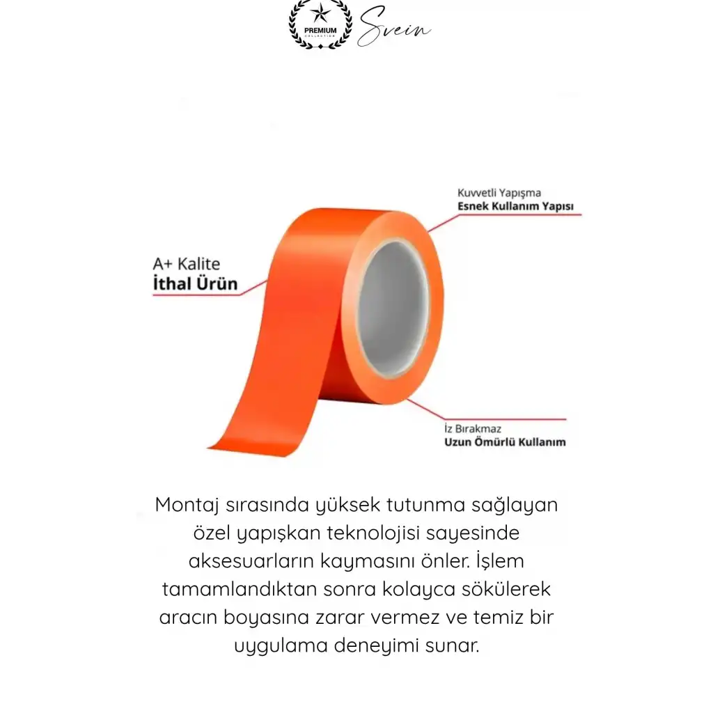 #SabitlemeBandı İz Bırakmaz Turuncu Geçici Aksesuar Sabitleme Bandı 45mm x 25m Oto Cam Montaj Spoiler Çıta Plaka Anten Koruma Boya Dostu Güçlü Yapışkan Transfer Maskeleme Uygulama Rulosu