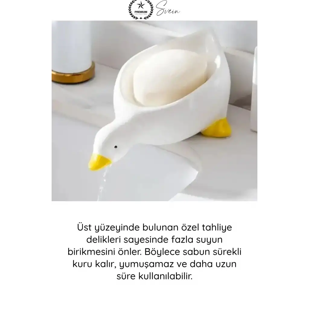 #Sabunluk Ördek Tasarımlı Sabunluk Delikli Su Tahliyeli ABS Plastik Banyo Lavabo Sabun Tutucu Dekoratif Dayanıklı Hijyenik Sarı Beyaz Tezgah Düzenleyici Aksesuar