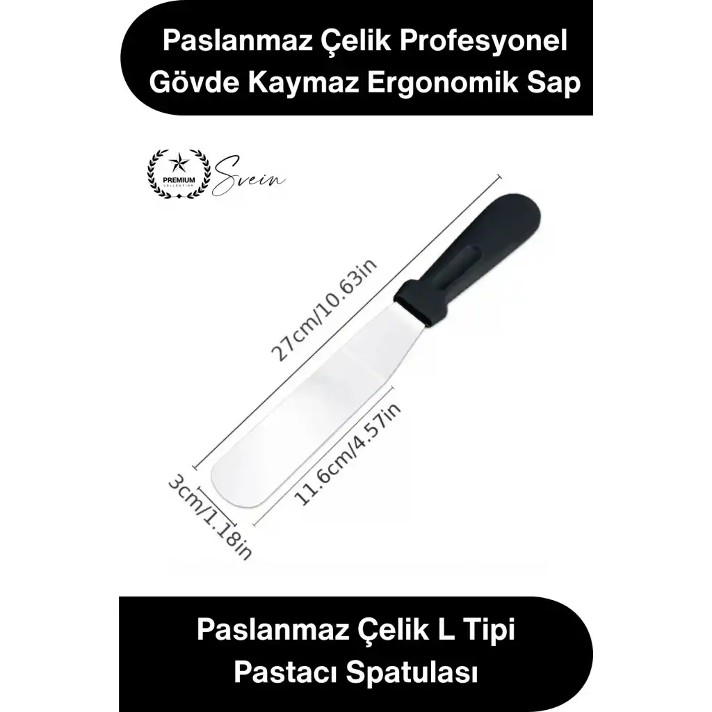 #Spatula Profesyonel Mutfak Ekipmanı Ergonomik Saplı Paslanmaz Çelik L Tipi Pastacı Spatulası Pasta Krema Düzeltme Şanti Ganaj Sürme Dekorasyon Kek Sıvama Açılı Spatula 27 cm