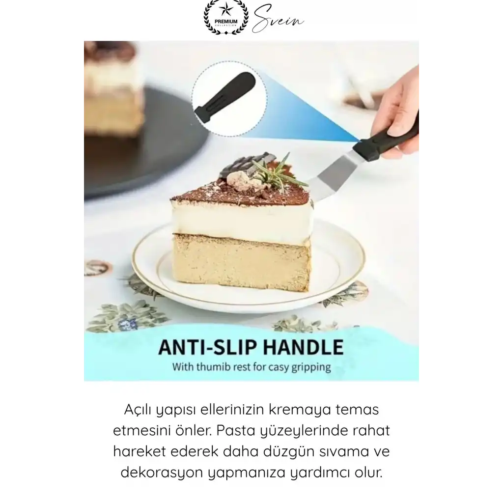 #Spatula Profesyonel Mutfak Ekipmanı Ergonomik Saplı Paslanmaz Çelik L Tipi Pastacı Spatulası Pasta Krema Düzeltme Şanti Ganaj Sürme Dekorasyon Kek Sıvama Açılı Spatula 27 cm