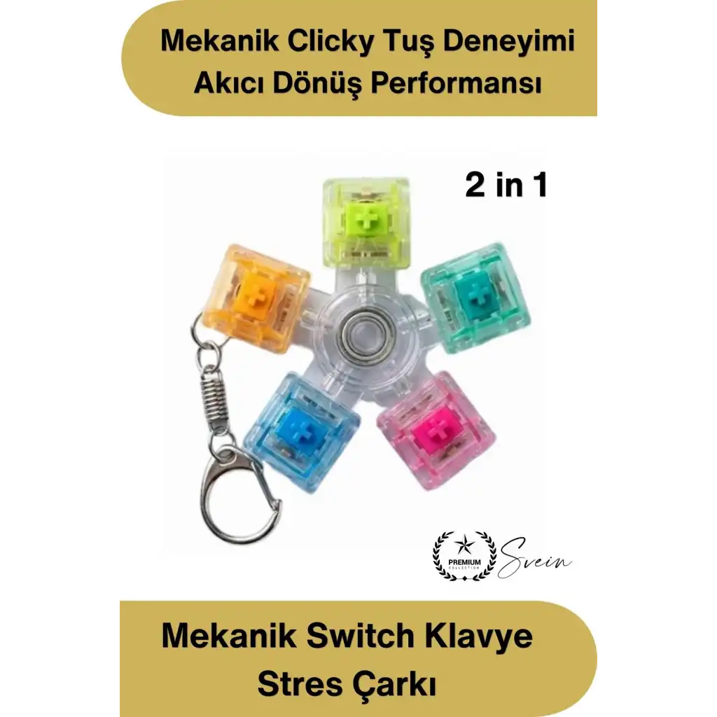 #StresKlavye Hediye Clicky Şeffaf Mekanik Switch Klavye Stres Çarkı Renkli Tuşlu Fidget Oyuncak Odaklanma Oyuncağı Dönen Sessiz Masaüstü Anti Stres Spinner Ergonomik Tasarım