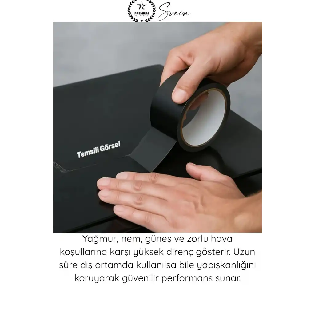 #TamirBandı Duct Tape Tamir Bandı Bez Siyah Güçlü Yapışkan Suya Dayanıklı UV Dirençli Onarım İzolasyon Boru Hortum Çadır Otomotiv Tekne Demetleme Çok Amaçlı Elle Yırtılabilir En 48mm Boy 10 Metre