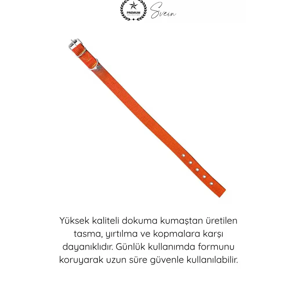 #Tasma Dokuma Köpek Boyun Tasması Turuncu 2,5x50 cm Ayarlanabilir Dayanıklı Gezdirme Tasması Paslanmaz Metal Tokalı Güçlü Kumaş Evcil Hayvan Yavru Orta Irk Konforlu Güvenli Aksesuar