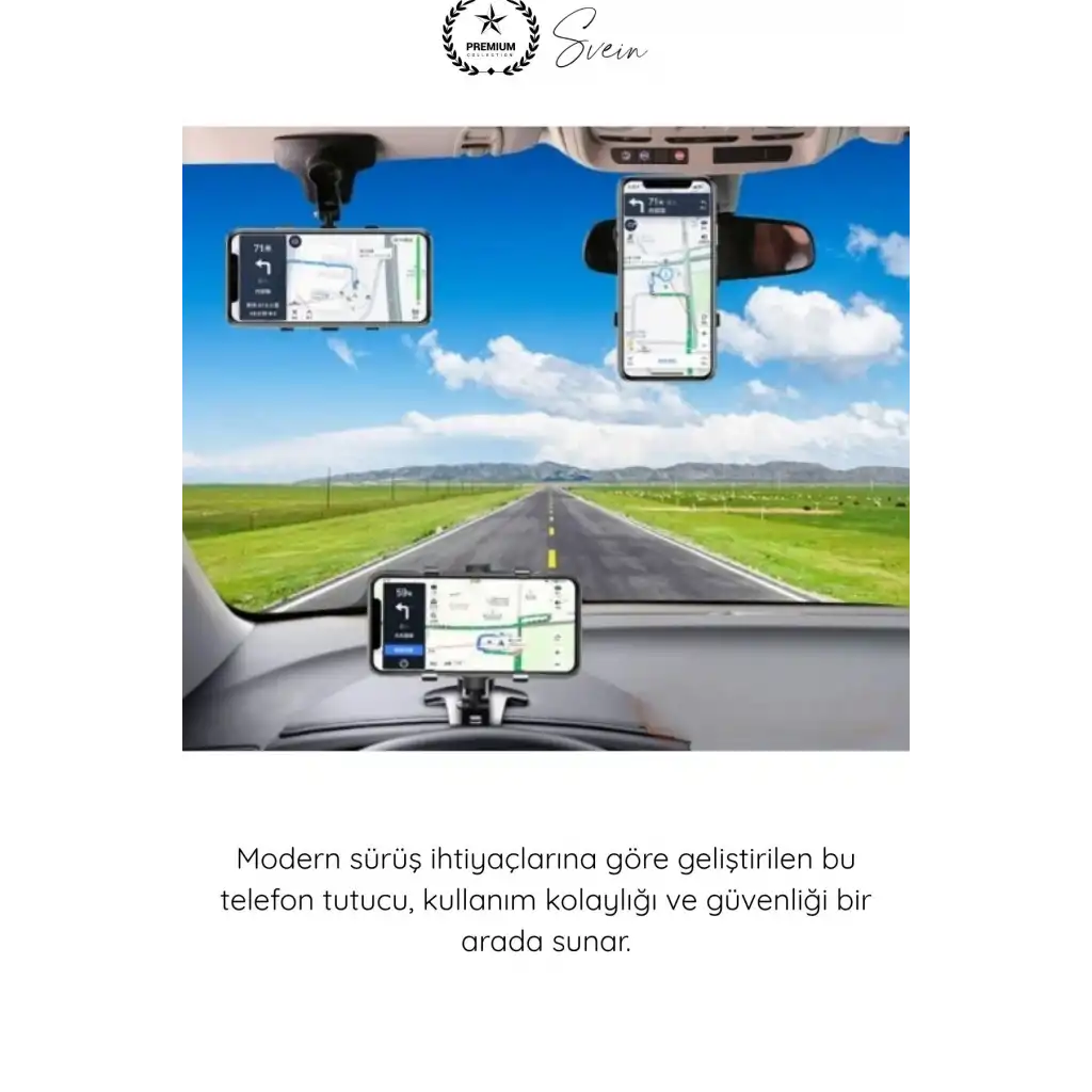 #TelefonTutucu Araba Gösterge Üstü Telefon Tutucu 360 Derece Dönebilen Oynar Başlıklı Araç İçi Navigasyon Aparatı Dikiz Aynası Güneşlik Uyumlu Klipsli Evrensel Akıllı Cihaz Standı