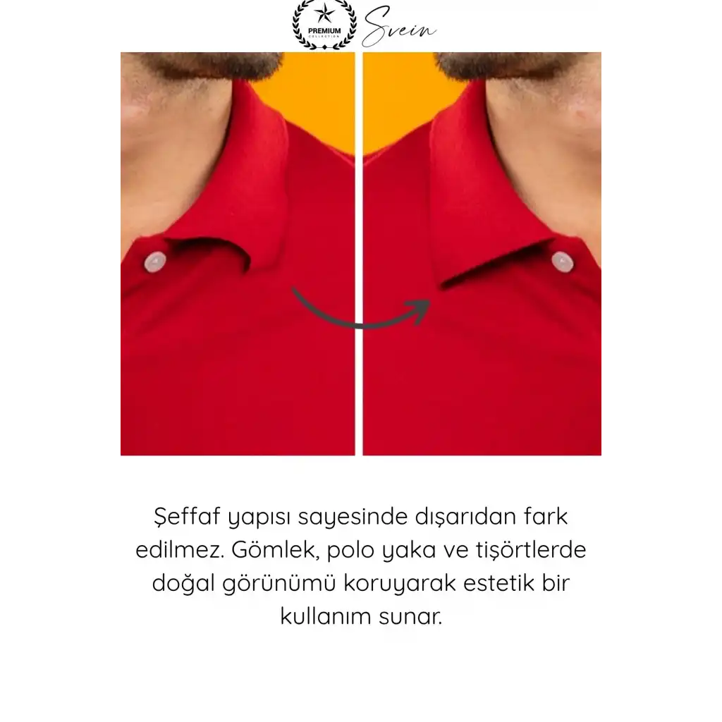 #Yaka Yaka Düzleştirici Yapışkanlı Balin 20 Adet Şeffaf Gömlek Yaka Destek Bandı Tshirt Polo Tişört Yaka Şekillendirici Kıvrılma Önleyici Çıkarılabilir Kolay Uygulama