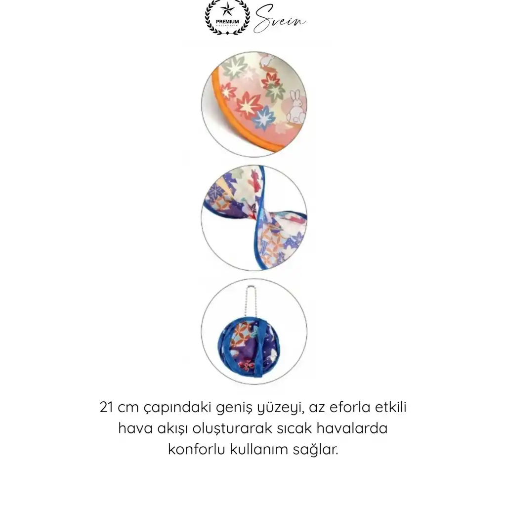 #Yelpaze Pratik Portatif Katlanabilir Kore Tipi Yuvarlak Yelpaze Çanta Boy Hafif Tasarım El Yelpazesi Katlanır Taşınabilir Yazlık Serinletici Seyahat Festival Plaj Günlük Kullanım
