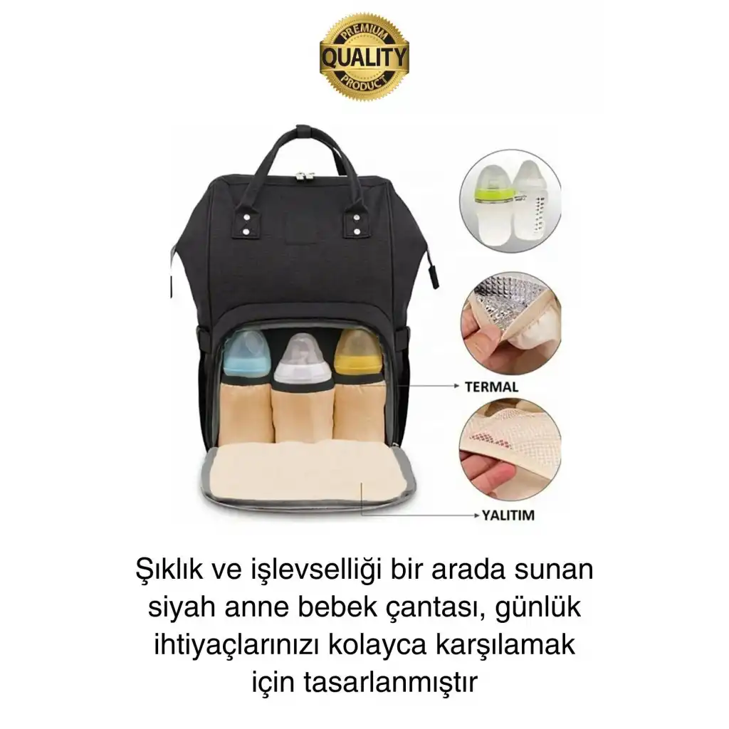 Yeni Sezon Anne Bebek Sırt Çantası Çok Gözlü Termal Biberon Hazneli Askılı Büyük Geniş Rahat