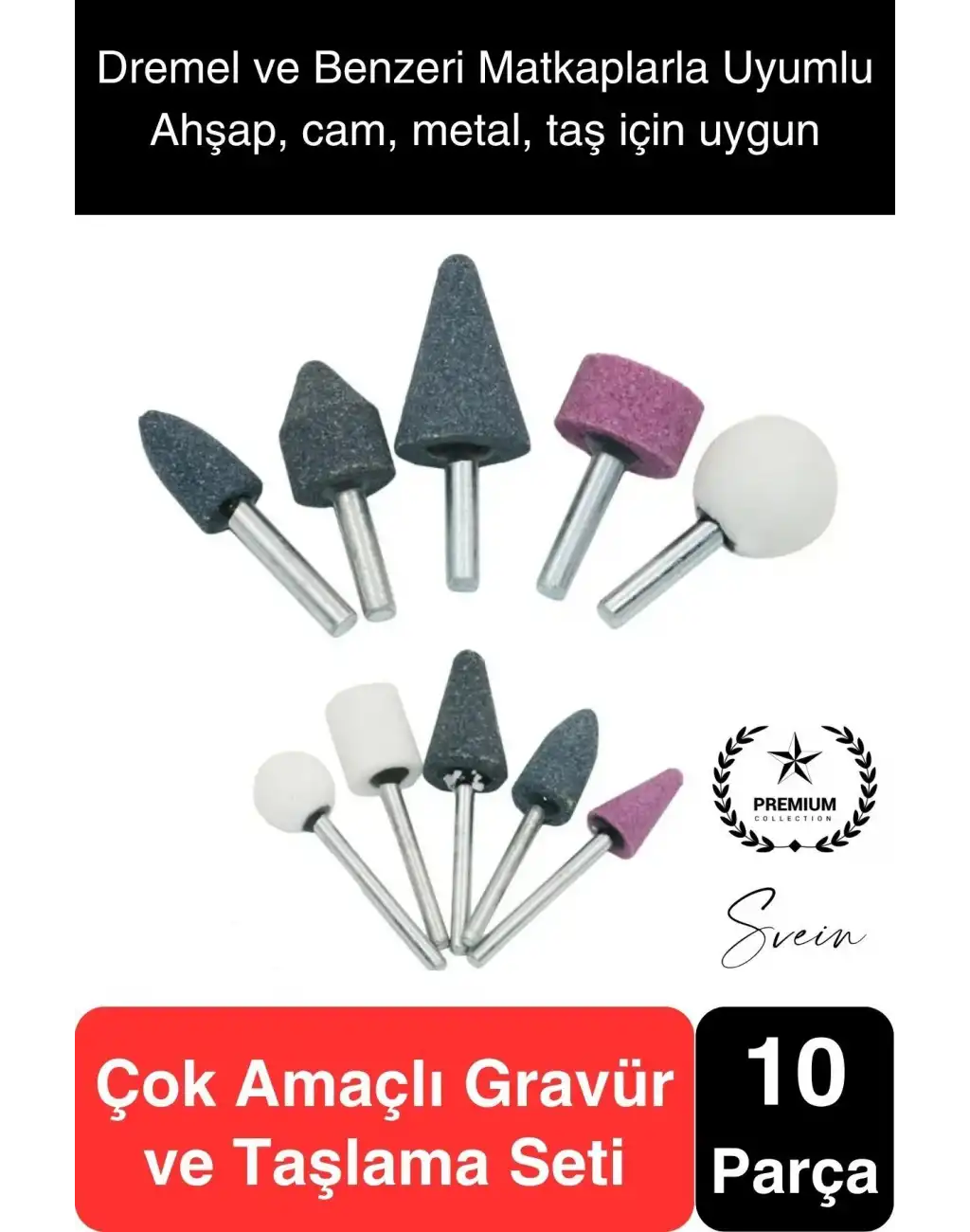 10 Parça Hobi Gravür Dremel Taşlama Ucu Mini Metal Ahşap Oyma Seti Parlatma Zımparalama Fırçalama