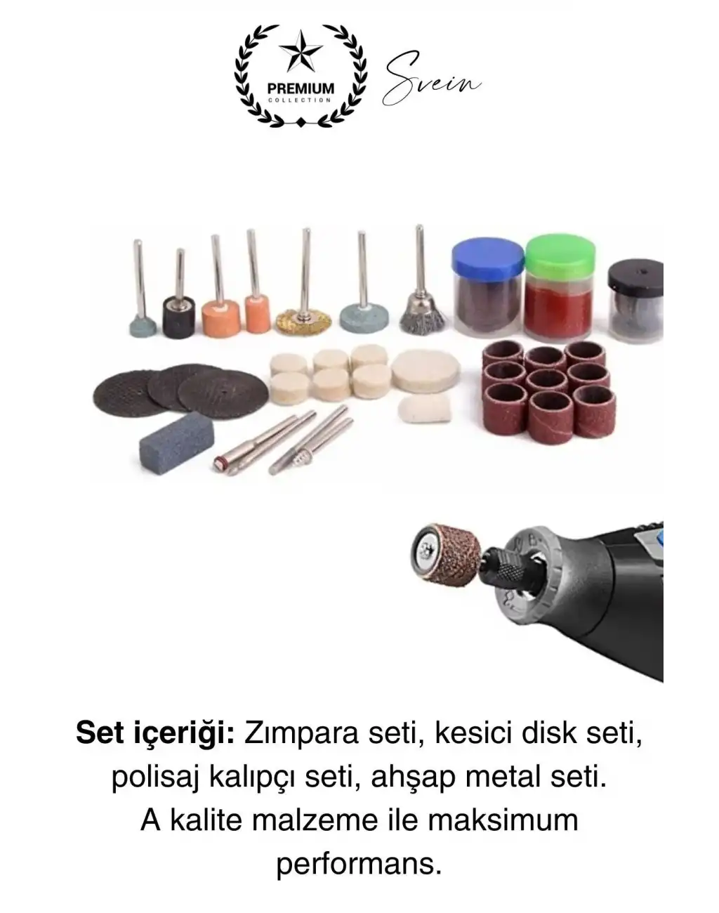 105 Parça Hobi Gravür Dremel Taşlama Ucu Mini Metal Ahşap Oyma Seti Parlatma Zımparalama Fırçalama