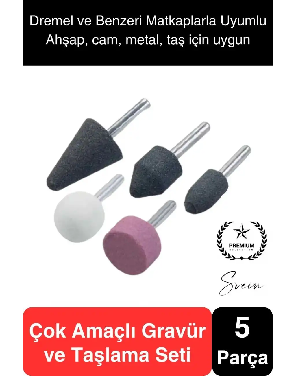 5 Parça Hobi Gravür Dremel Taşlama Ucu Mini Metal Ahşap Oyma Seti Parlatma Zımparalama Fırçalama