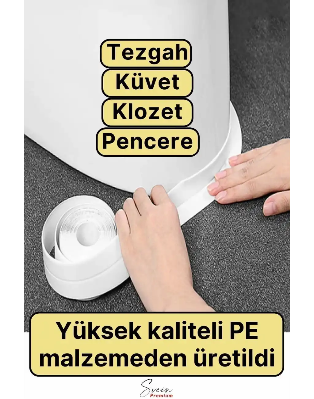 Su Sızdırmaz Geçirmez Dayanıklı Lavabo Tezgah Küvet Duş Banyo Mutfak Pencere Kenar Bandı 3,2 Mt