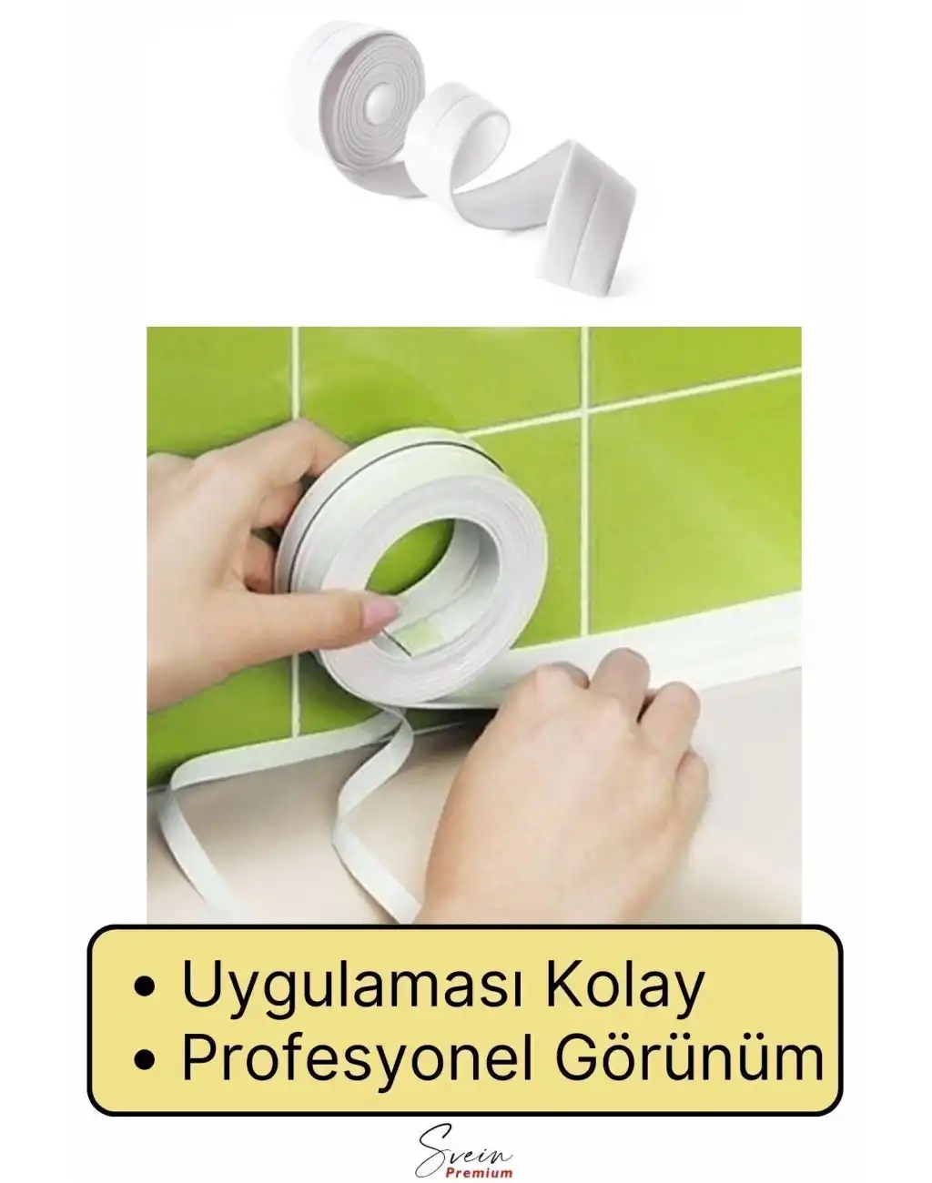 Su Sızdırmaz Geçirmez Dayanıklı Lavabo Tezgah Küvet Duş Banyo Mutfak Pencere Kenar Bandı 3,2 Mt