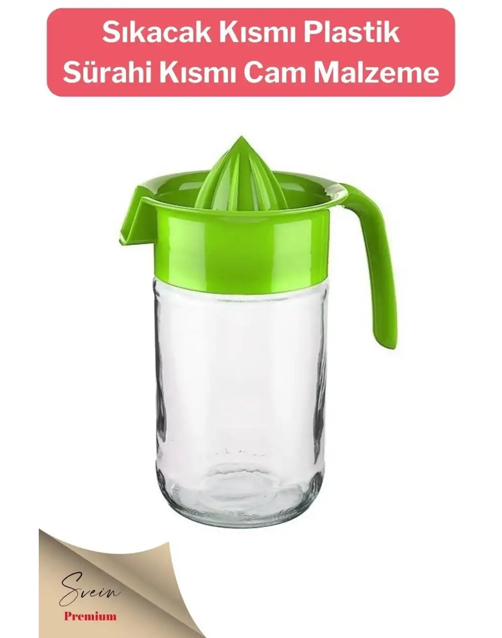 Titiz Pratik Narenciye Portakal Sıkacağı Manuel Cam Hazneli Sürahi Karaf 660 Ml
