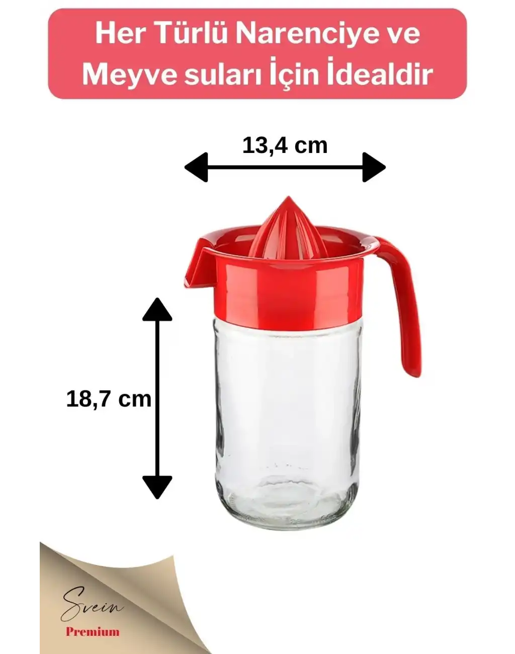 Titiz Pratik Narenciye Portakal Sıkacağı Manuel Cam Hazneli Sürahi Karaf 660 Ml