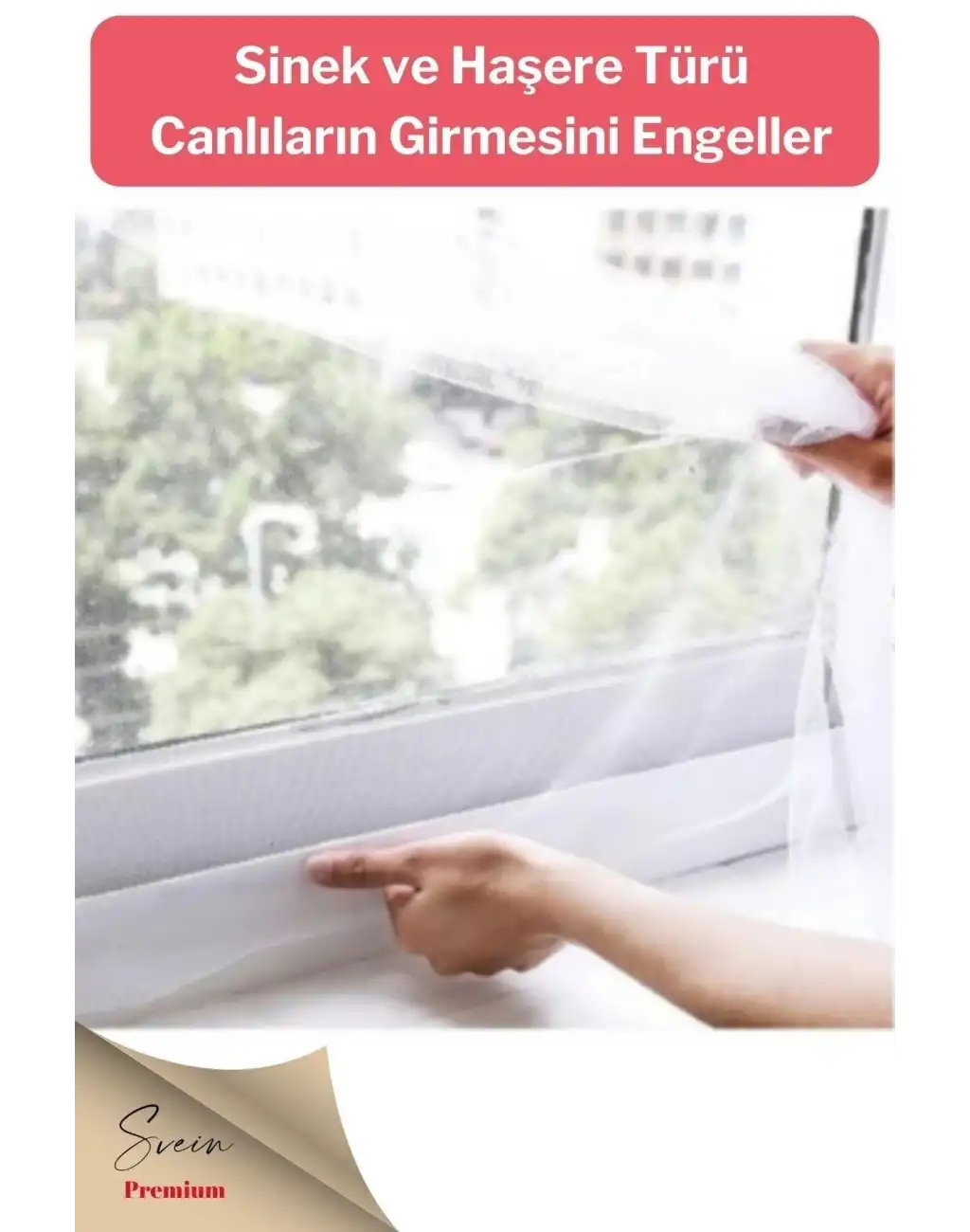 Ayarlanabilir Pratik Pencere Cam Kapı Sineklik Cırt Bantlı Hazır Yapışkanlı 125 Cm X 150 Cm - 5,6 Mt