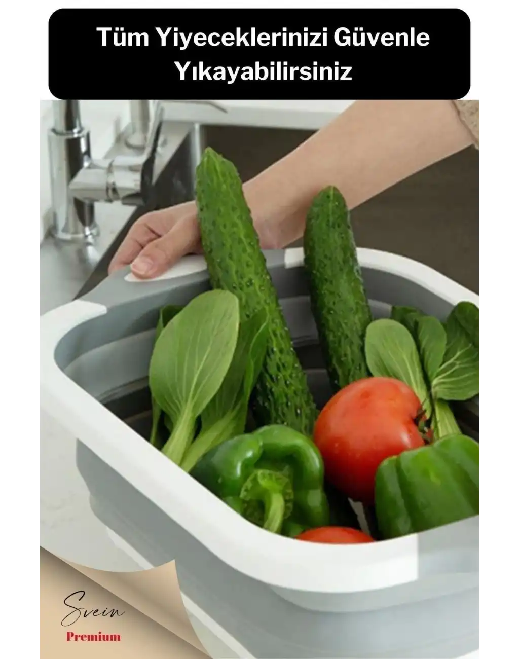 Katlanabilir Bulaşık Yıkama Leğeni Süzgeçli Kesme Doğrama Tahtası Ve Akordiyon Tıpalı Badya 1 Adet