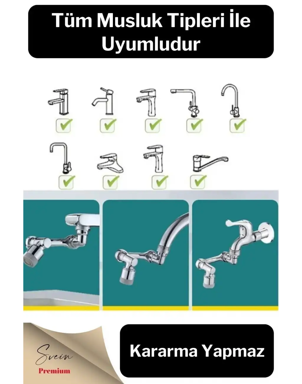 1080 Derece Dönebilen Pratik Robotik Kol Musluk Başlığı Uzatma Aparatı Tüm Bataryalar Ile Uyumlu