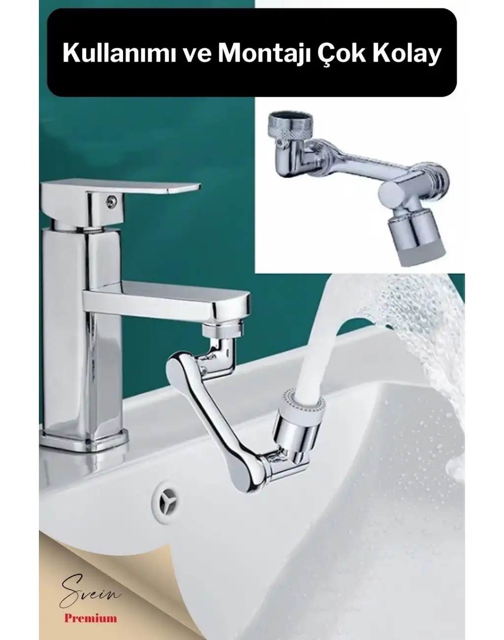 1080 Derece Dönebilen Pratik Robotik Kol Musluk Başlığı Uzatma Aparatı Tüm Bataryalar Ile Uyumlu