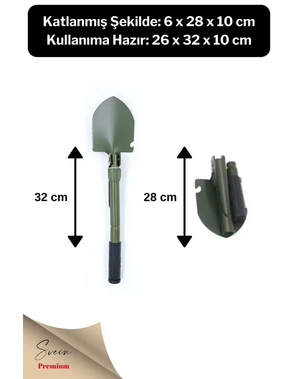 Profesyonel Çelik Katlanır Taşınabilir Pratik Kamp Kazma Kürek Ve Kesme Aleti Seti Orcamp Kazkürkes