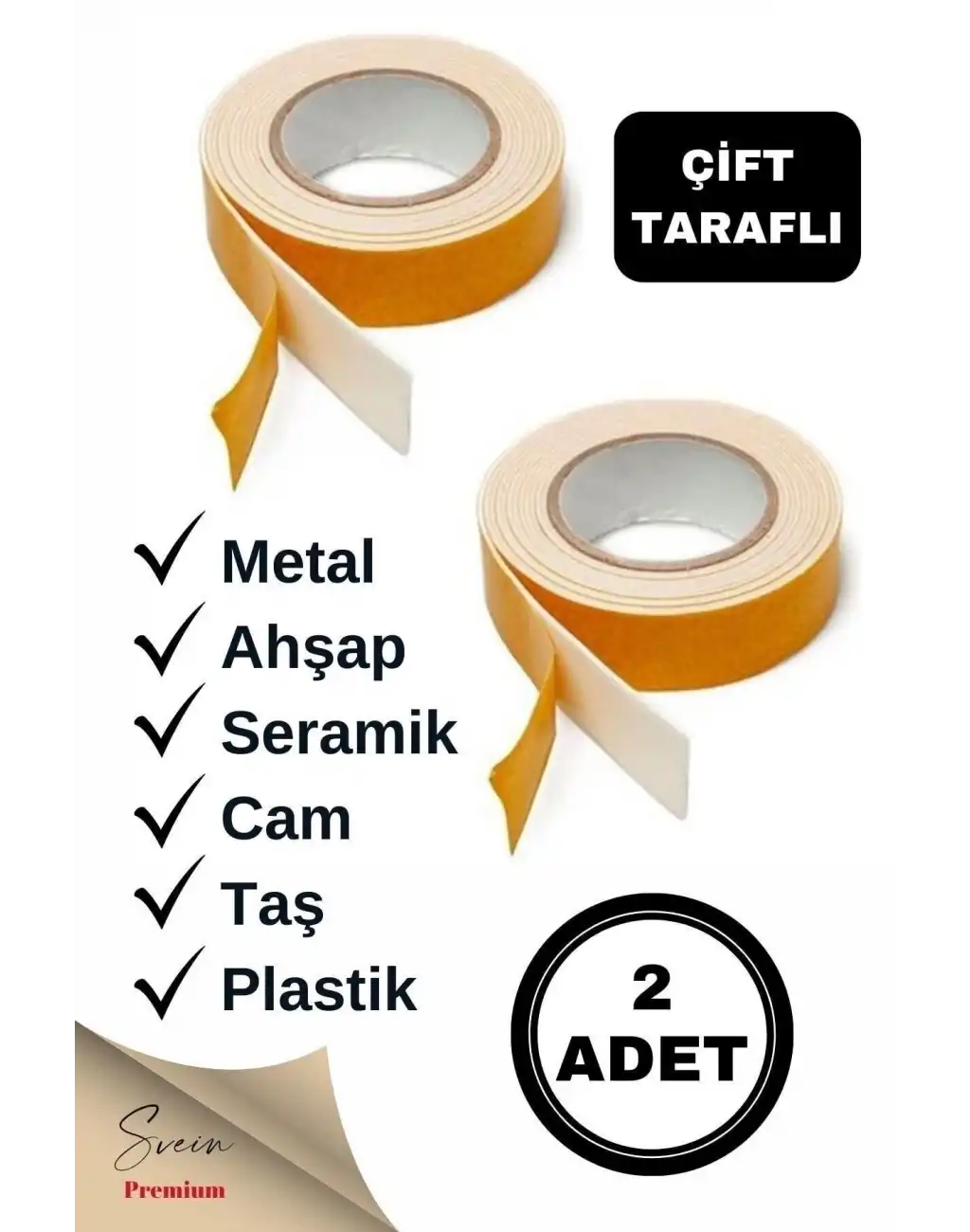 Süngerli Çift Taraflı Ultra Yapışkan Iç Dış Mekan Tamir Çok Amaçlı Köpük Bant 2 Mt 19 Mm