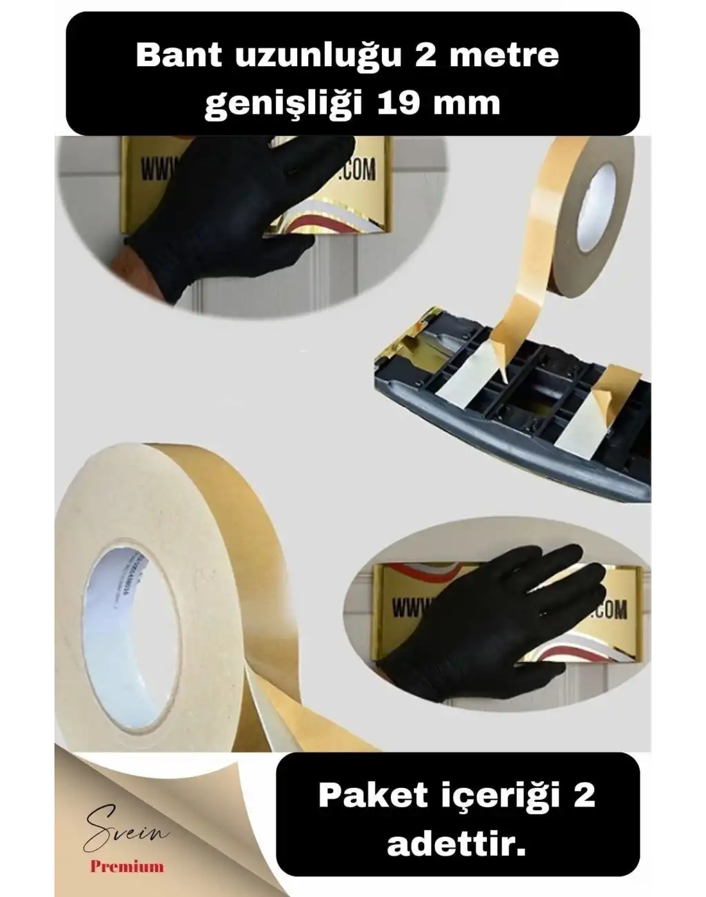 Süngerli Çift Taraflı Ultra Yapışkan Iç Dış Mekan Tamir Çok Amaçlı Köpük Bant 2 Mt 19 Mm