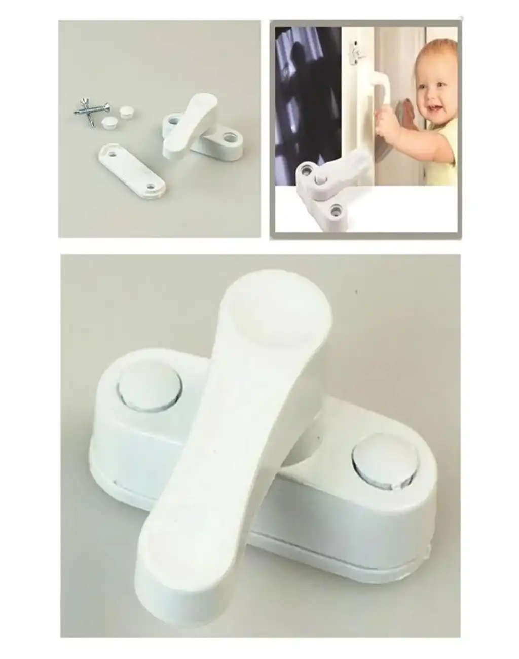 Pvc Pimapen Pencere Cam Balkon Kapısı Çekmeli Metal Güvenli Çocuk Bebek Emniyet Kilidi