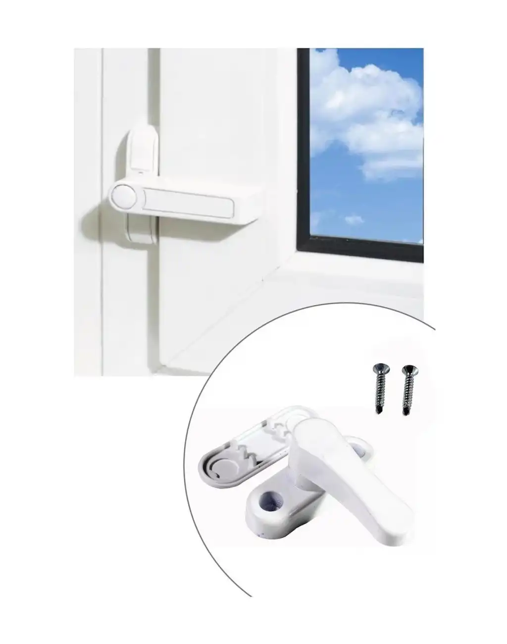 Pvc Pimapen Pencere Cam Balkon Kapısı Çekmeli Metal Güvenli Çocuk Bebek Emniyet Kilidi