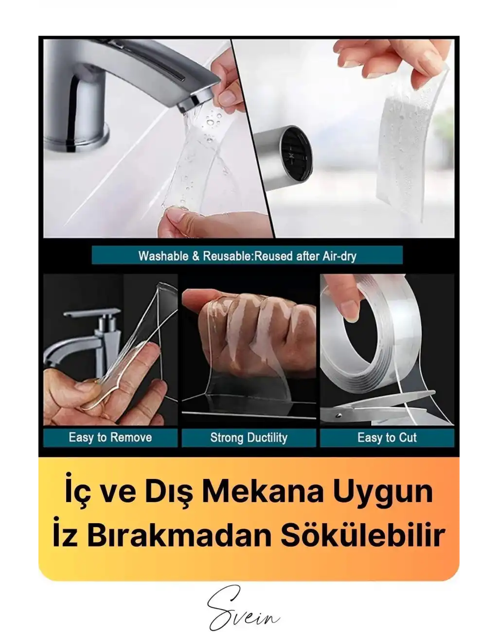 Ekstra Güçlü Çift Taraflı Bant İz Bırakmaz Şeffaf Çok Amaçlı Tamir Silikon Montaj Bandı 18mm X 2mt